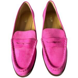 J Crew Factory Intense Pink Penny Loafers Women's Size 10